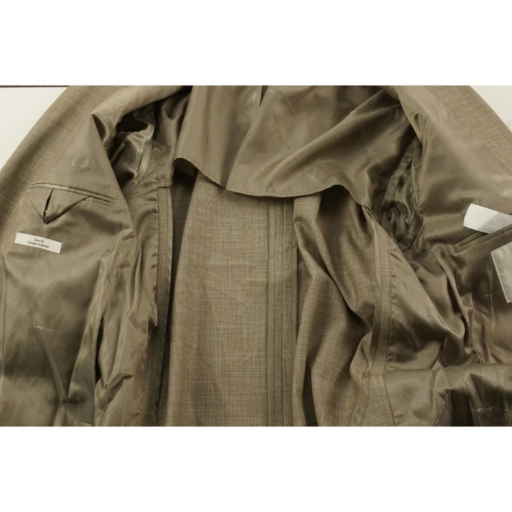 $295 Calvin Klein Mariano Soft Slim Stretch Performance Sport‎ Coat Mens 36R Tan